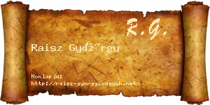 Raisz György névjegykártya